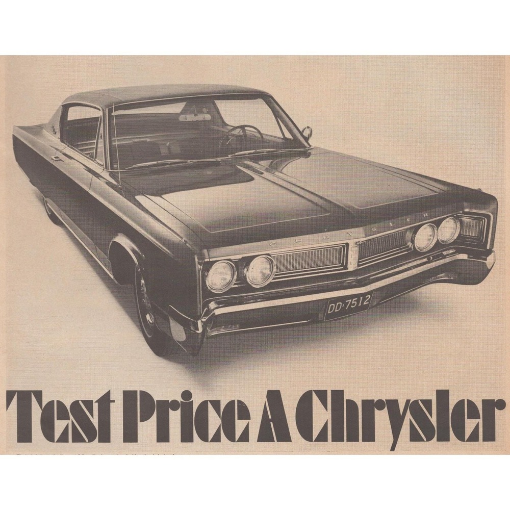 1967 Chrysler Newport Vintage Print Ad Full Size Car Luxury Value Pricing